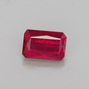 Rubino naturale rosso da 1,29 ct, taglio smeraldo, SI