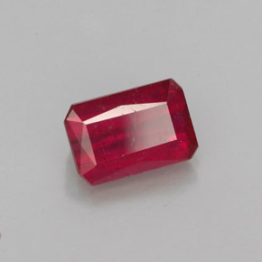 Rubino naturale rosso da 1,29 ct, taglio smeraldo, SI