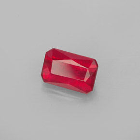 Rubino naturale rosso da 1,11 ct, taglio smeraldo, SI