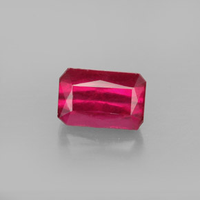 Rubino naturale rosso da 1,39 ct, taglio smeraldo, SI