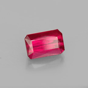 Rubino naturale rosso da 1,39 ct, taglio smeraldo, SI