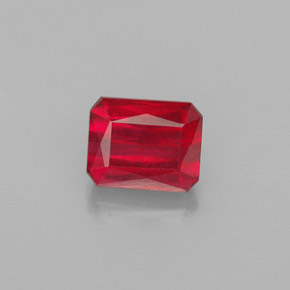Rubino naturale rosso da 1,54 ct, taglio smeraldo, VS-SI