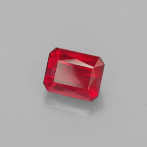 Rubino naturale rosso da 1,54 ct, taglio smeraldo, VS-SI