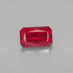 Rubino naturale rosso da 1,66 ct, taglio smeraldo, SI