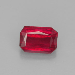 Rubino naturale rosso da 1,67 ct, taglio smeraldo, SI