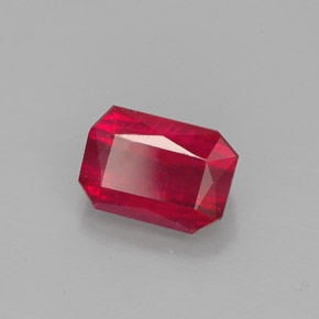Rubino naturale rosso da 1,67 ct, taglio smeraldo, SI
