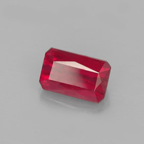 Rubino naturale rosso da 1,31 ct, taglio smeraldo, SI