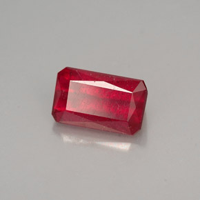 Rubino naturale rosso da 1,39 ct, taglio smeraldo, VS-SI