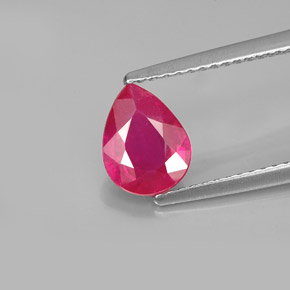 Rubino naturale rosso da 1,63 ct, taglio a pera, VS-SI