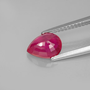 Rubino naturale rosso da 1,63 ct, taglio a pera, VS-SI