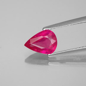 Rubino naturale rosso da 1,55 ct, taglio a pera, VS-SI