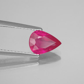 Rubino naturale rosso da 1,55 ct, taglio a pera, VS-SI