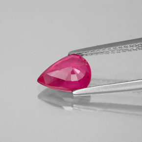 Rubino naturale rosso da 1,55 ct, taglio a pera, VS-SI