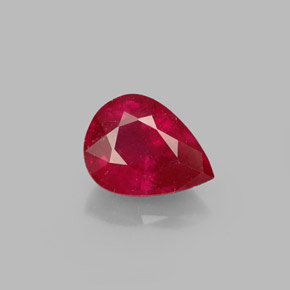 Rubino naturale rosso da 1,57 ct, taglio a pera, SI