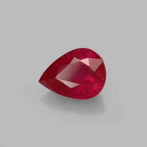 Rubino naturale rosso da 1,57 ct, taglio a pera, SI