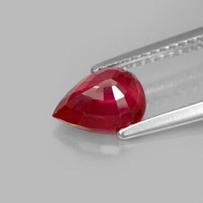 Rubino naturale rosso da 1,57 ct, taglio a pera, SI