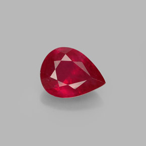 Rubino naturale rosso da 1,50 ct, taglio a pera, SI