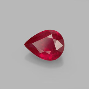 Rubino naturale rosso da 1,50 ct, taglio a pera, SI