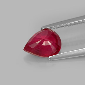 Rubino naturale rosso da 1,50 ct, taglio a pera, SI