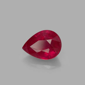 Rubino naturale rosso da 1,58 ct, taglio a pera, SI
