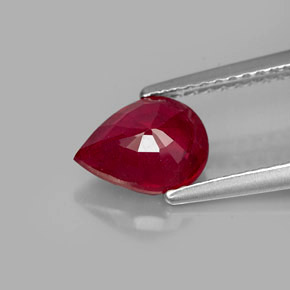Rubino naturale rosso da 1,58 ct, taglio a pera, SI