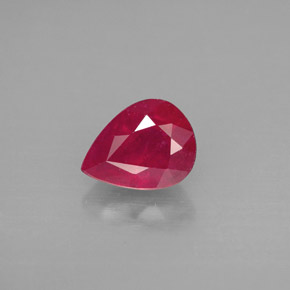 Rubino naturale rosso da 1,60 ct, taglio a pera, SI