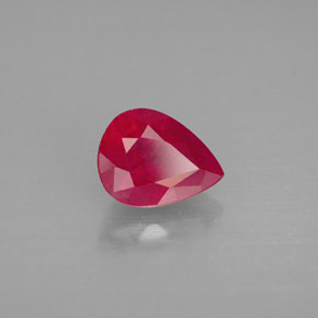Rubino naturale rosso da 1,60 ct, taglio a pera, SI