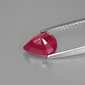Rubino naturale rosso da 1,60 ct, taglio a pera, SI
