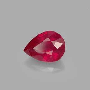 Rubino naturale rosso da 1,54 ct, taglio a pera, SI