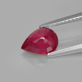 Rubino naturale rosso da 1,54 ct, taglio a pera, SI