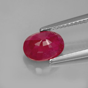 Rubino naturale rosso da 1,96 ct, taglio ovale, VS-SI