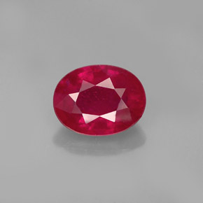 Rubino naturale rosso da 1,86 ct, taglio ovale, SI