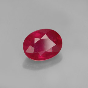 Rubino naturale rosso da 1,86 ct, taglio ovale, SI