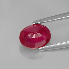 Rubino naturale rosso da 1,86 ct, taglio ovale, SI