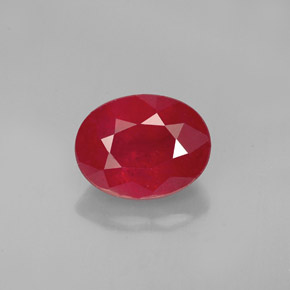 Rubino naturale rosso da 2,00 ct, taglio ovale, SI