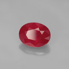 Rubino naturale rosso da 2,00 ct, taglio ovale, SI