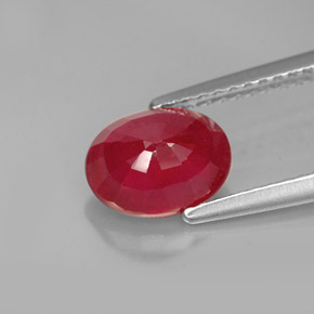 Rubino naturale rosso da 2,00 ct, taglio ovale, SI