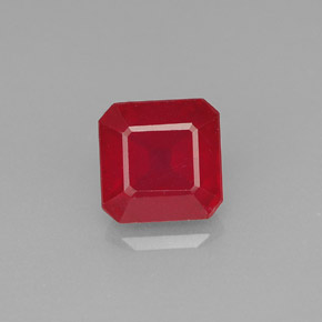 Rubino naturale rosso da 1,89 ct, taglio smeraldo, VS-SI
