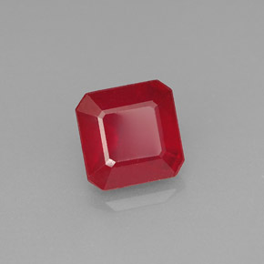 Rubino naturale rosso da 1,89 ct, taglio smeraldo, VS-SI