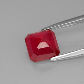 Rubino naturale rosso da 1,89 ct, taglio smeraldo, VS-SI