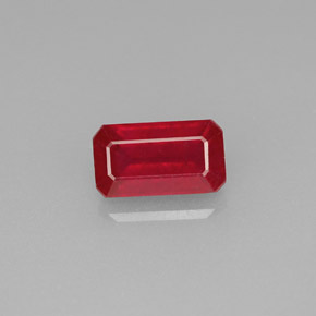 Rubino naturale rosso da 1,12 ct, taglio smeraldo, VS-SI