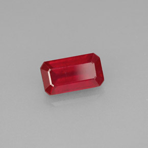 Rubino naturale rosso da 1,12 ct, taglio smeraldo, VS-SI