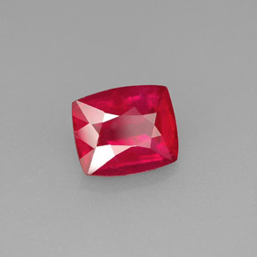 Rubino naturale rosso da 1,42 ct, taglio a cuscino, VS-SI