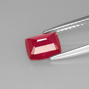 Rubino naturale rosso da 1,42 ct, taglio a cuscino, VS-SI