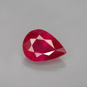 Rubino naturale rosso da 1,93 ct, taglio a pera, SI
