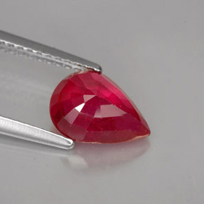 Rubino naturale rosso da 1,93 ct, taglio a pera, SI