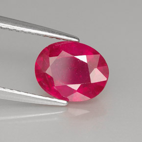 Rubino naturale rosso da 1,93 ct, taglio ovale, SI