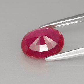 Rubino naturale rosso da 1,93 ct, taglio ovale, SI