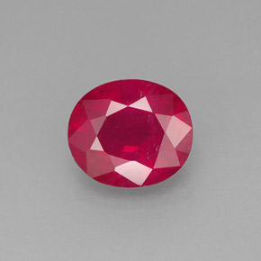 Rubino naturale rosso da 1,95 ct, taglio ovale, SI