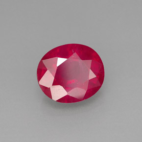 Rubino naturale rosso da 1,95 ct, taglio ovale, SI